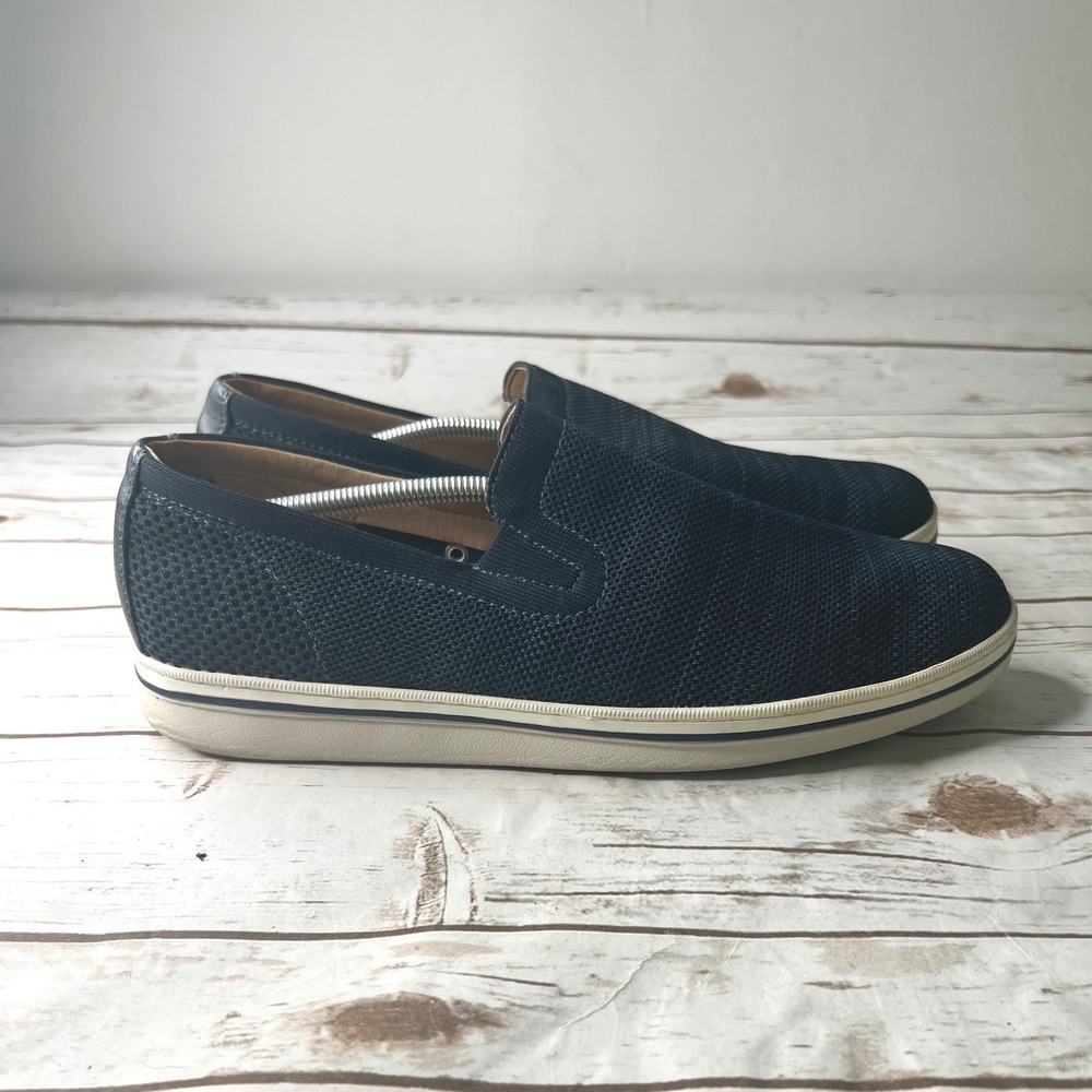 Johnston & Murphy McGuffey Slip On Sneaker Navy Blue Knit Men 13 M
